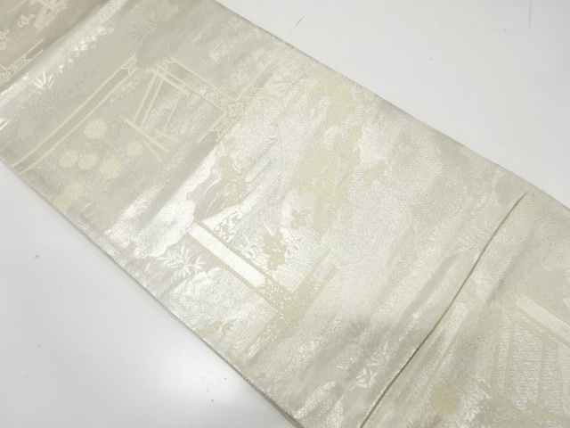 JAPANESE KIMONO / ANTIQUE FUKURO OBI / SILK / WOVEN TREES